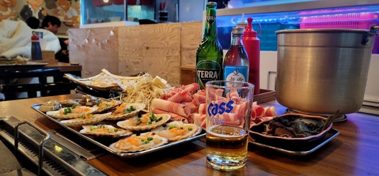  구미 옥계동 맛집,조개집(조개구이, 삼합, 가리비, 키조개, 우삼겹)