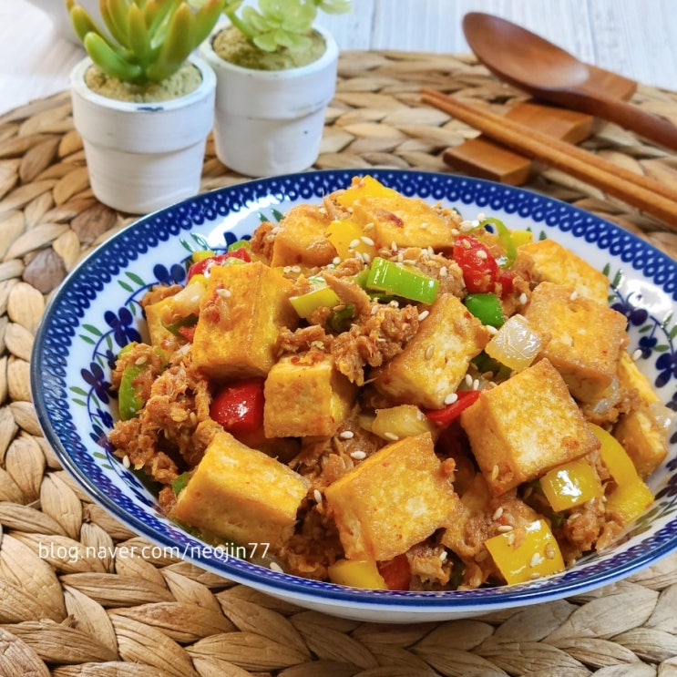 참치 마파두부 두반장없이 만들기 매콤짭짤한 참치통조림 두부요리 참치 마파두부 두반장없이 만들기 매콤짭짤한 참치통조림 두부요리
