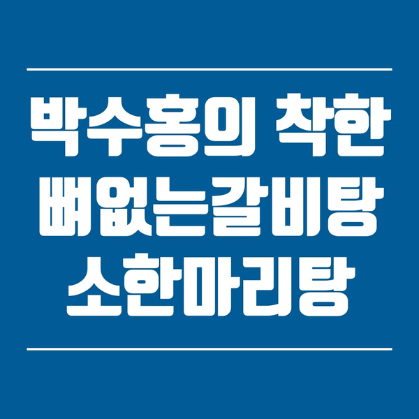  [내돈내산 후기] 박수홍의 착한 뼈없는 갈비탕/소한마리탕