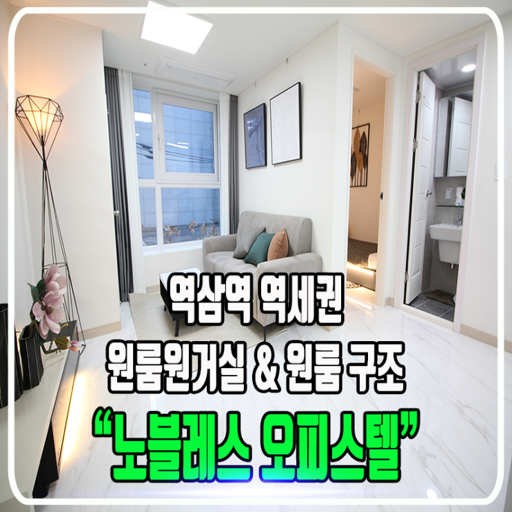  역삼 노블레스 오피스텔 - 역삼역 초역세권, 원룸원거실(1.5룸) & 원룸구조 / 정보 및 타입 내부소개