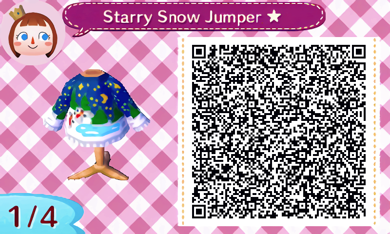 [3DS] 튀어나와요 동물의 숲(とびだせどうぶつの森) - QR Codes - 별이 빛나는 눈 스웨터(Starry Snow ...