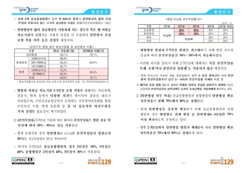 실손의료비보험이 있다면 2인실을