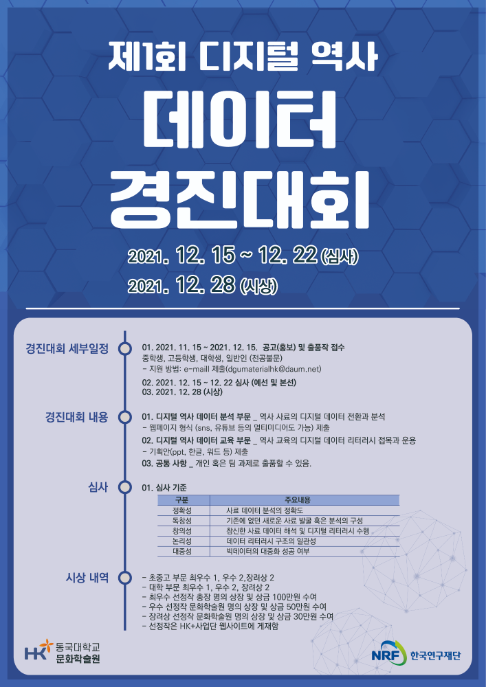 [청소년 대외활동] 제1회 디지털 역사 데이터 경진대회