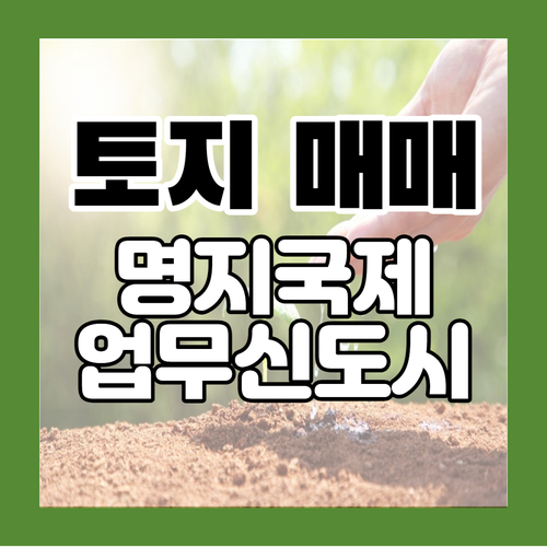  명지지구 국제업무신도시 상업지역 토지 매매