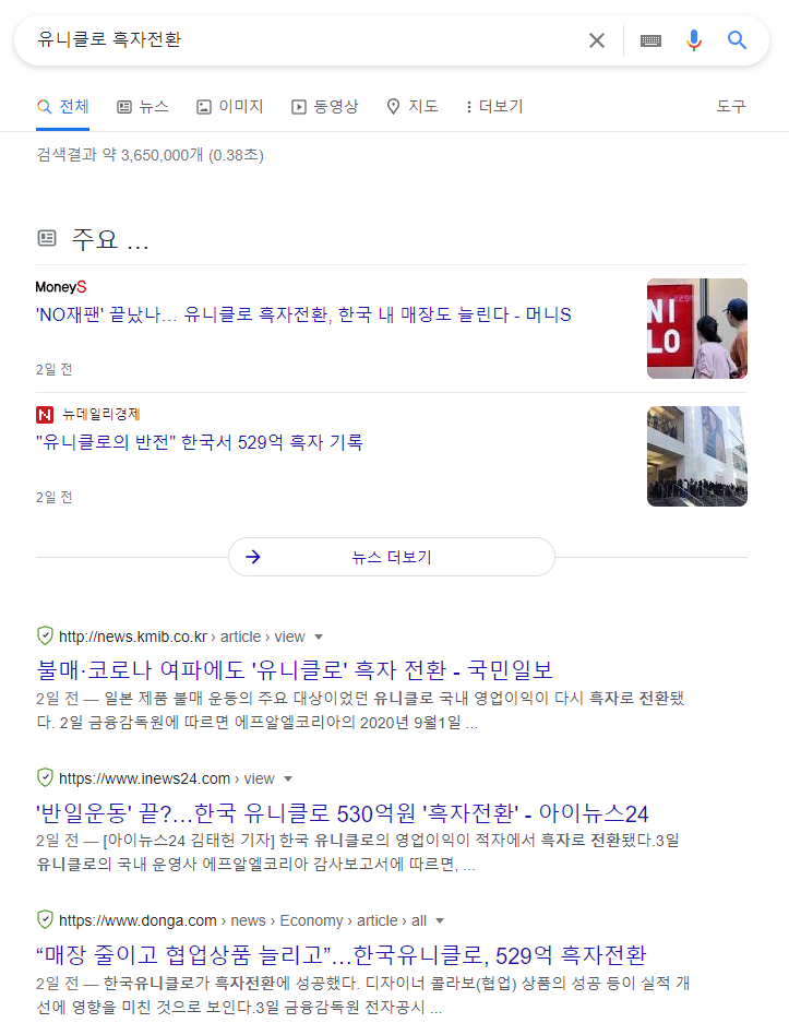  유니클로 흑자 전환, NO재팬 끝이라고?