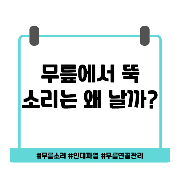  무릎에서 뚝 소리 왜 나는걸까요?