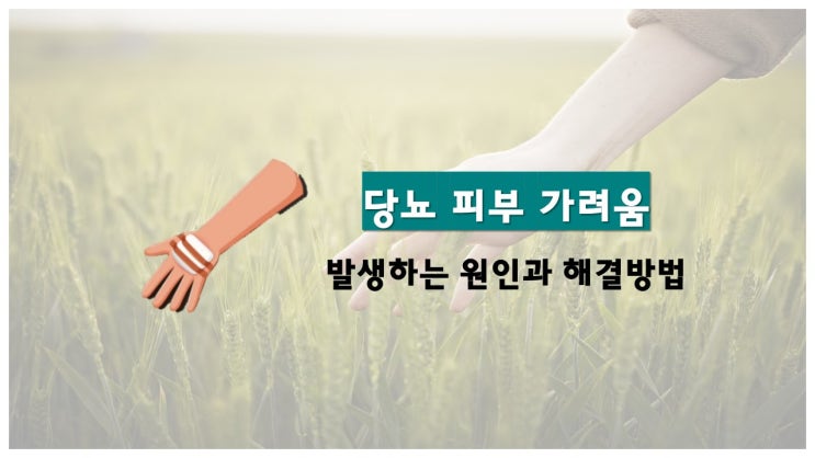  당뇨 피부 가려움이 생긴 원인 알려드려요.