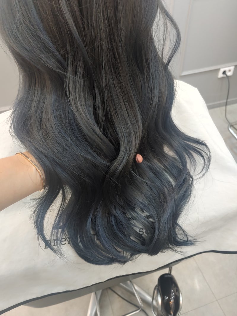 부천중동미용실 옴브레염색 다크블루염색 : 네이버 블로그, image size:800x1067