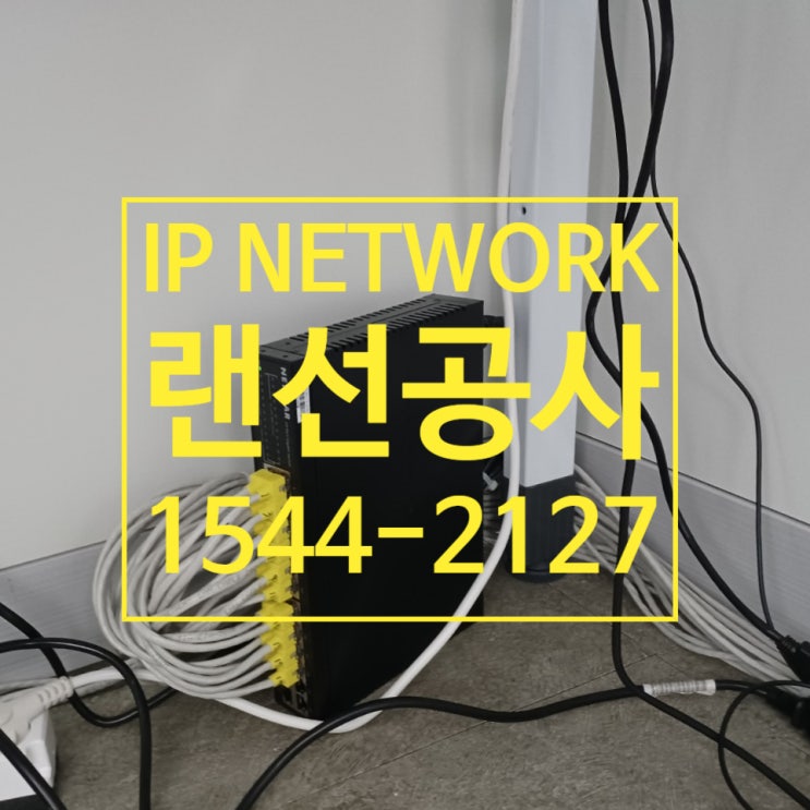  사무실 랜선공사 복잡한 인터넷선 작업