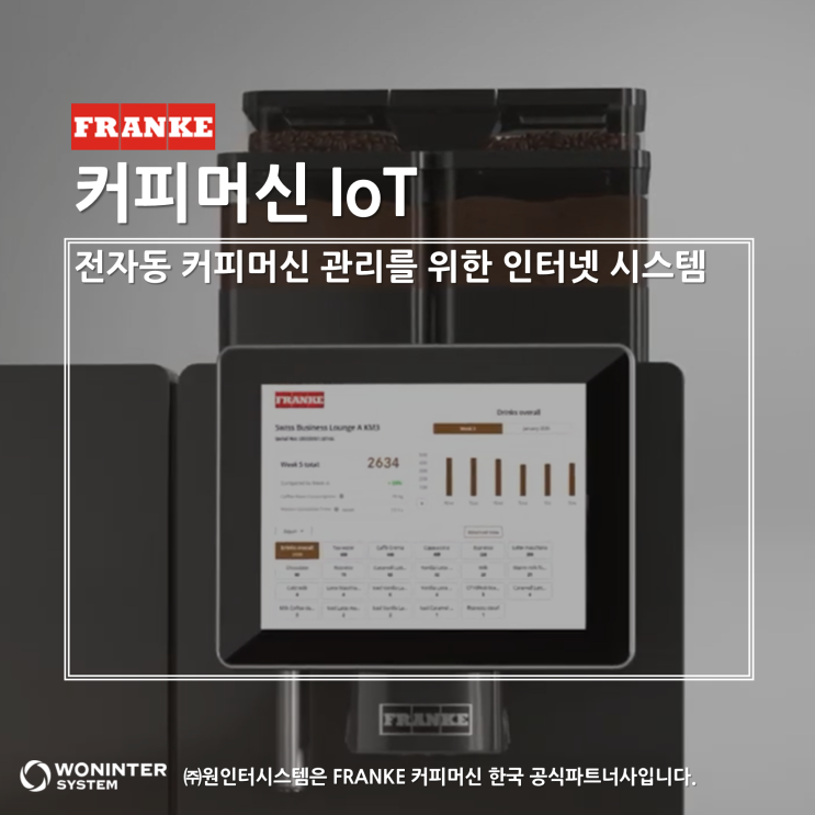  커피머신 IoT 사물인터넷/원격 관리/실시간 모니터링/업데이트 시스템