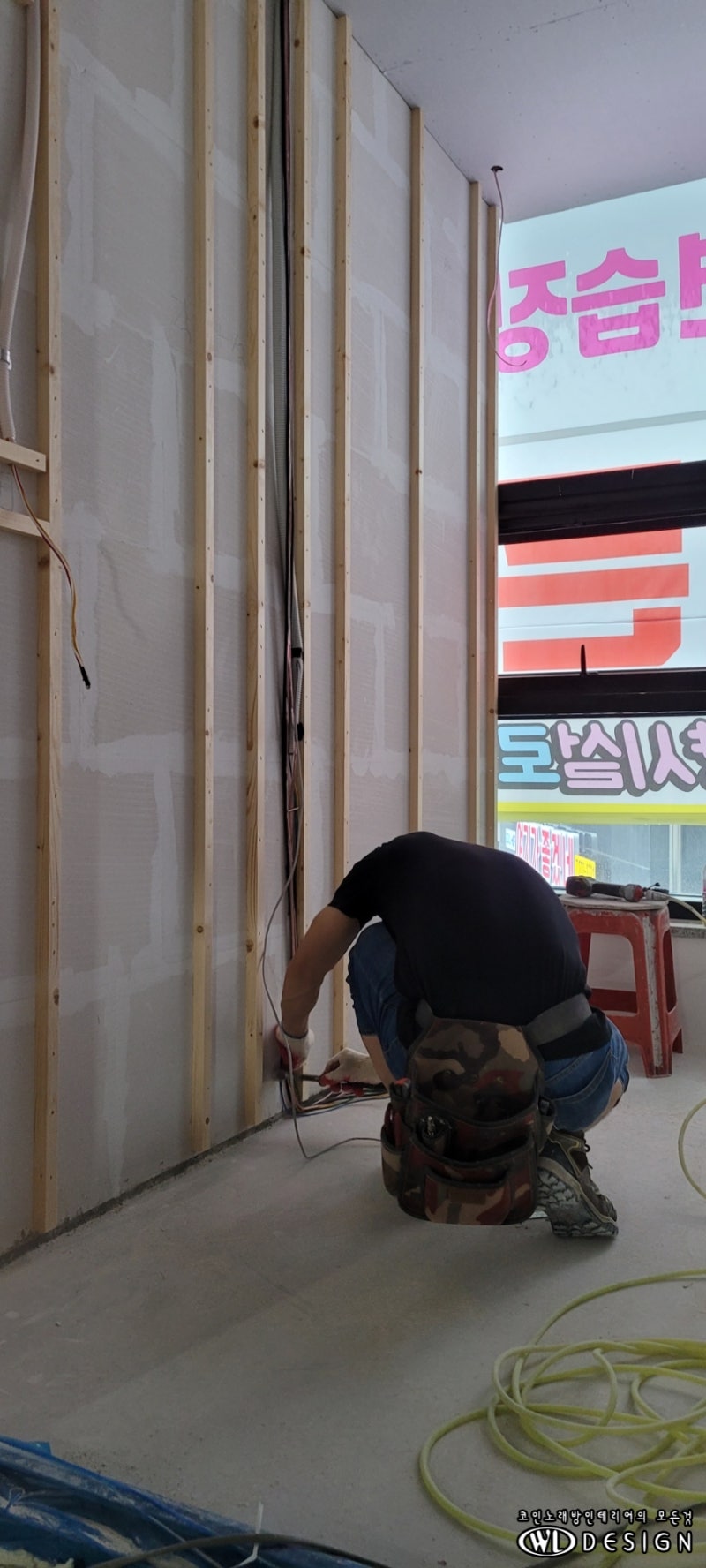 코인노래방 인테리어 전문기업 우림디자인 전북 전주 송천동 에코코인노래연습장 7탄 목공작업 / 소방 스프링쿨러 작업 / 소방 감지기  유도등 배선작업 후기 : 네이버 블로그