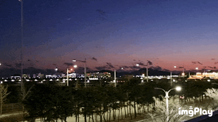  12월, 한 겨울의 저녁 하늘