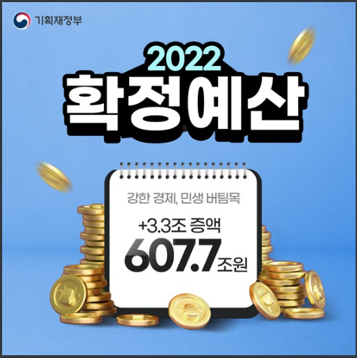 기재부 내년 예산 607.7조원(+3.3조 증액) 확정···주요 특징은? 기획재정부 기재부 내년 예산 607.7조원(+3.3조 증액) 확정···주요 특징은? 기획재정부