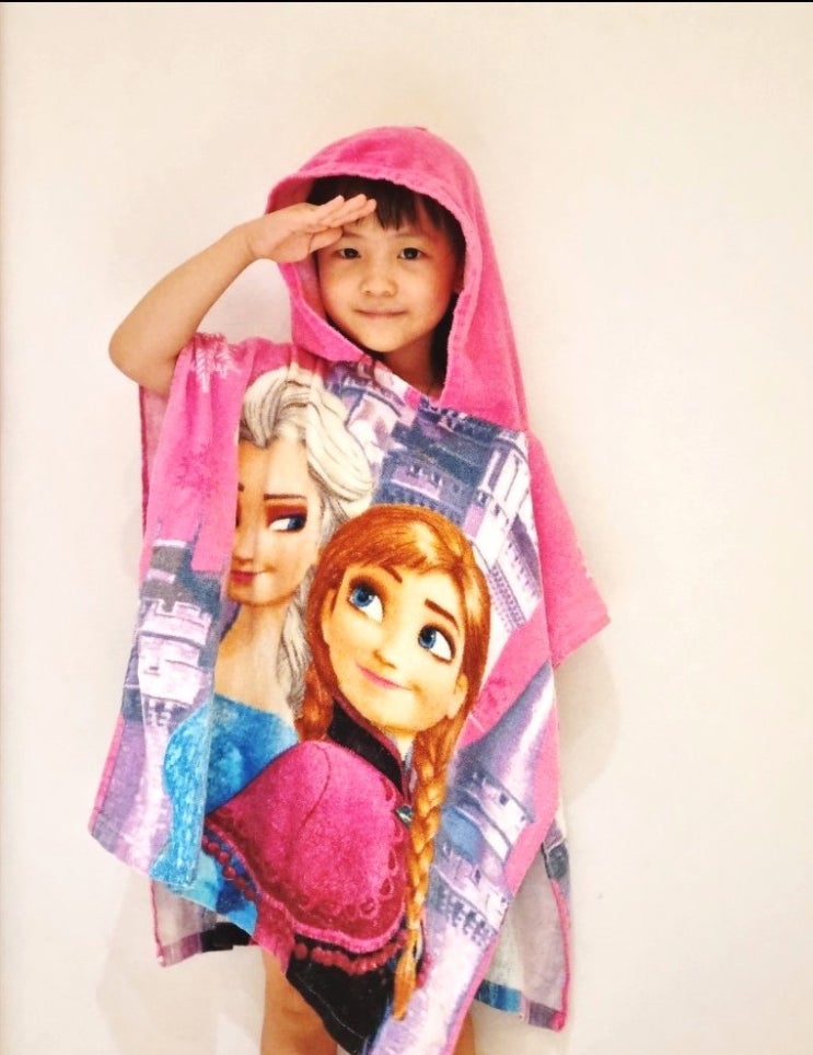  겨울철 아이 목욕 후 체온유지 엘사 목욕가운 아이 체온유지 방법