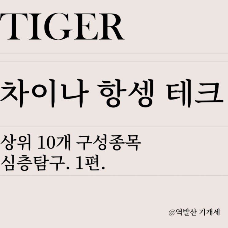 TIGER 차이나 항셍테크, 상위 10개 구성종목 심층탐구 1편.메이투안 텐센트 샤오미 제이디닷컴 콰이쇼우