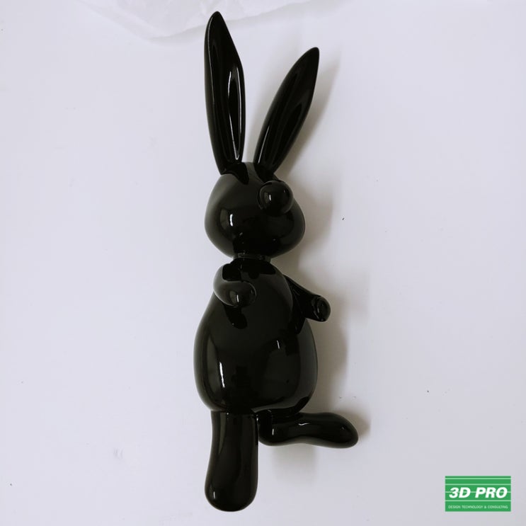  3D프린팅 목업 시제품 출력/3D프린터로 토끼 피규어 대학생 졸업작품을 제작하다/시제품 출력물 제작 (SLA방식/ABS Like 레진/유광 도색)-쓰리디프로/3D프로/3DPRO
