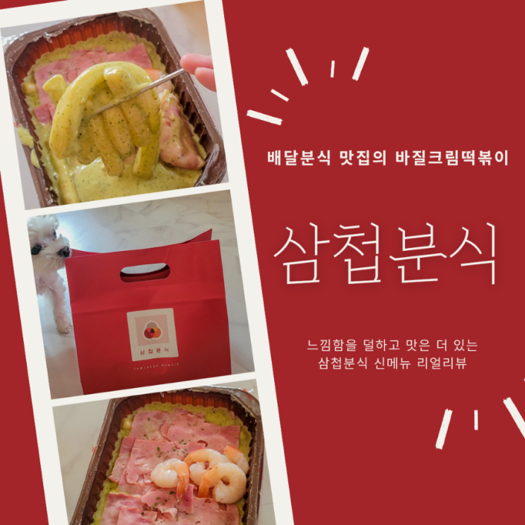 <삼첩분식 신메뉴> 바질크림떡볶이 내돈내산 리얼후기 | 분모자까지 추가하면 얼마나 맛있게요