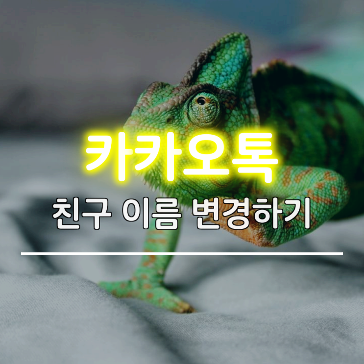 카톡 친구 이름 변경 이것만 보면 돼요