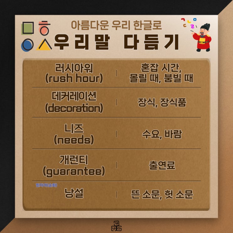  [12월 10일 한글사랑] 외래어, 외국어, 한자어를 쉬운 우리말로 다듬어서 사용해 보기-다듬은 말