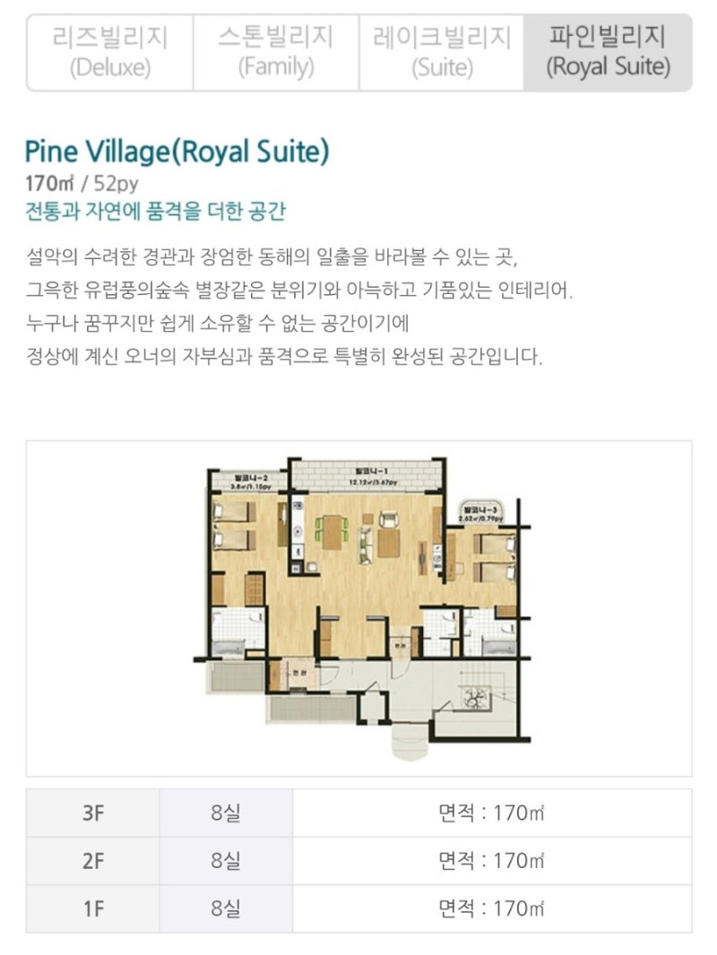 고성 파인리즈리조트 / 파인빌리지 52평, 편의시설 : 네이버 블로그