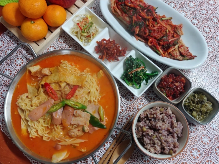  김포 부대찌개 추천 장기동  꽈배기 롱쓰부대찌개