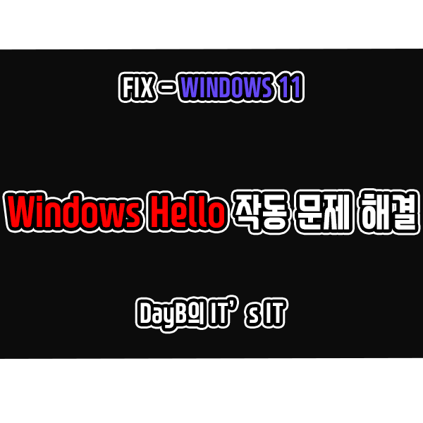 Windows11에서 Windows Hello 작동 문제가 발생했다면??