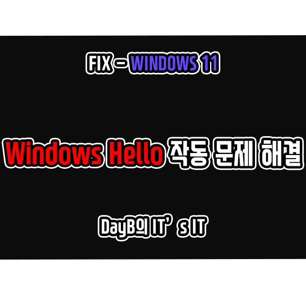 Windows11에서 Windows Hello 작동 문제가 발생했다면?? Windows11에서 Windows Hello 작동 문제가 발생했다면??