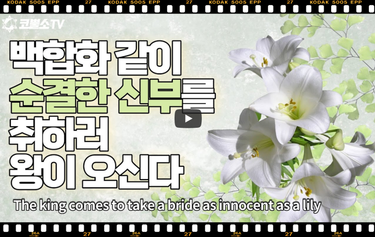  서울김포영광교회 박영민 목사 코뿔소TV | 산곡의 백합화 신부들이 준비한 기름은 향기를 발한다 (아가서 2장 1-2절) | 주일오전예배 | 서울김포영광교회  온라인 주일예배