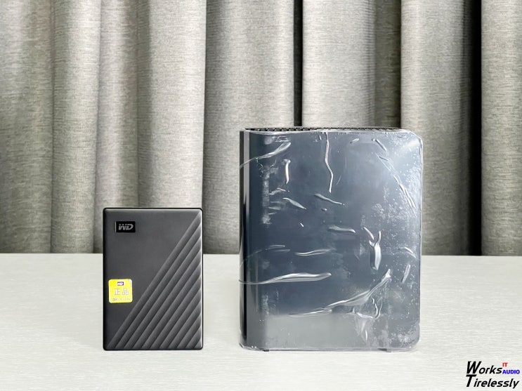 WD Elements 14TB 3.5인치 외장하드, 2.5인치 크기 비교