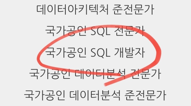  SQLD 시험일정 국가공인 SQL 개발자 자격증 합격률 원서접수