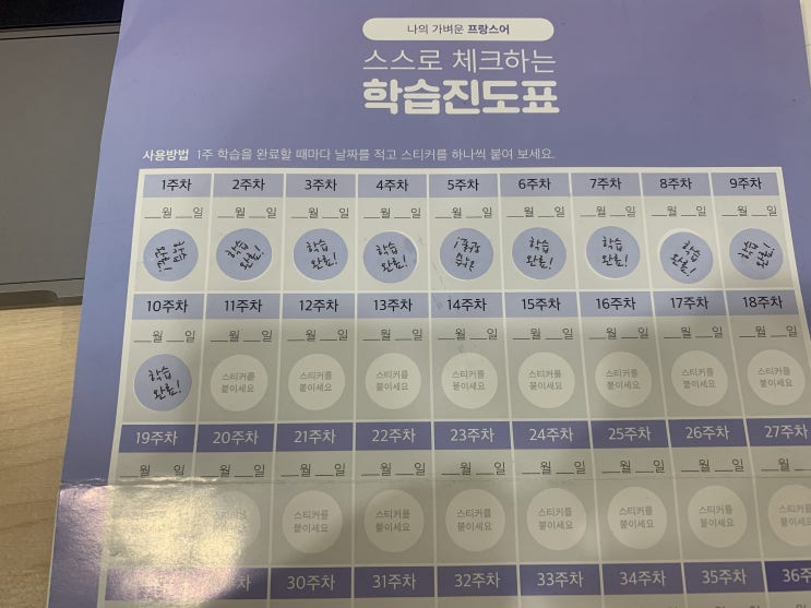  나의 가벼운 프랑스어 학습지, 10주차