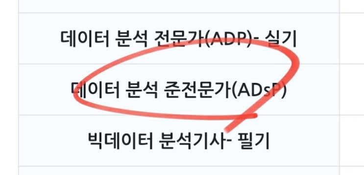  ADSP 시험일정 원서접수 데이터 분석 준전문가 자격증 소개