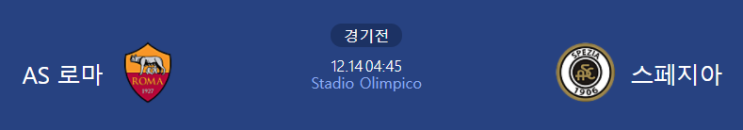  [세리에 프리뷰] 211214_AS로마 vs 스페지아