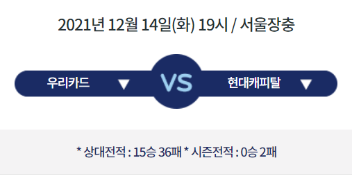  [V리그 프리뷰] 211214_우리카드 vs 현대캐피탈