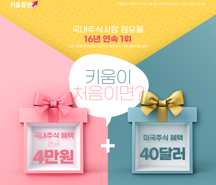  키움증권 비대면 계좌개설 해외주식 이벤트- 현금4만원+40달러 즉시 지급!! (ft. 영웅문)