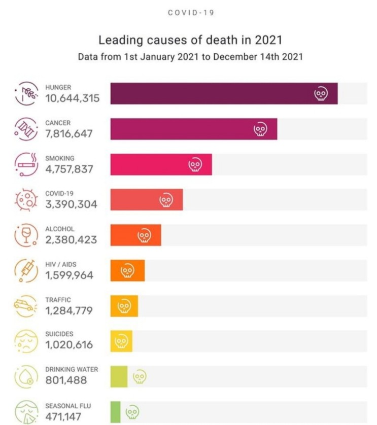Leading causes of death in 2021