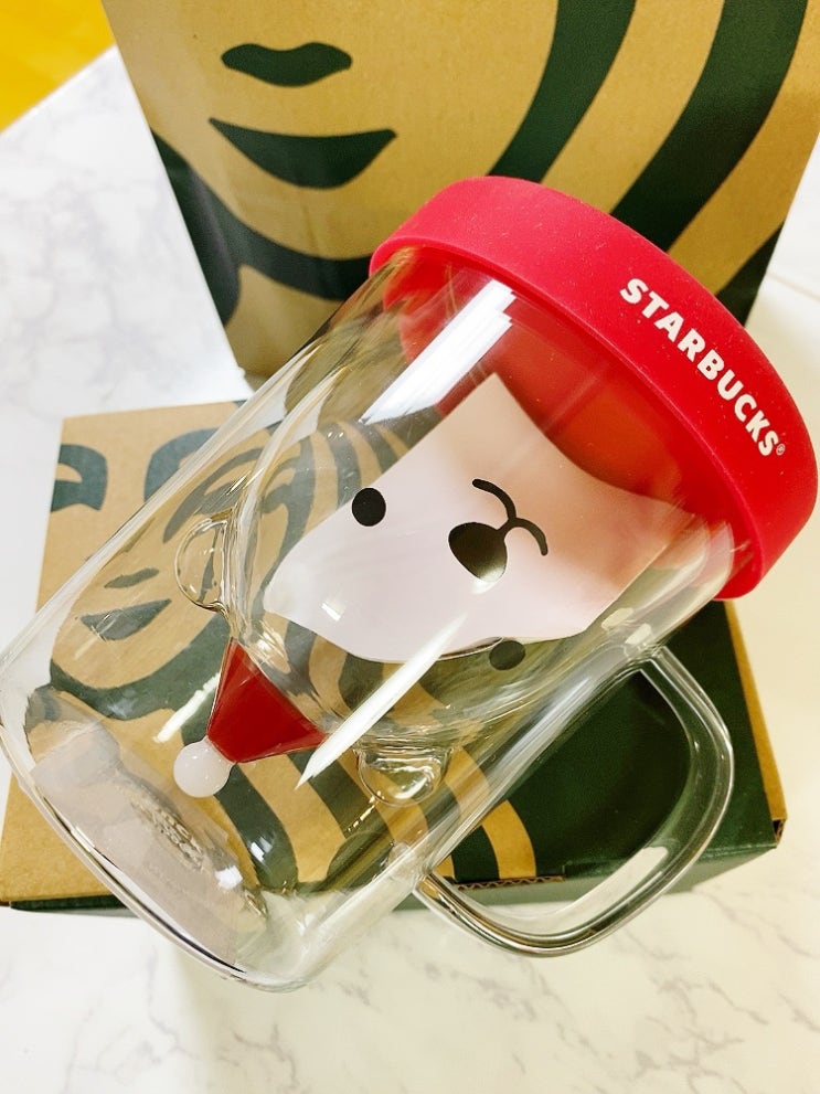 2021 스타벅스 크리스마스 MD 21 산타 베어 DW 글라스 296ml 2021 스타벅스 크리스마스 MD 21 산타 베어 DW 글라스 296ml