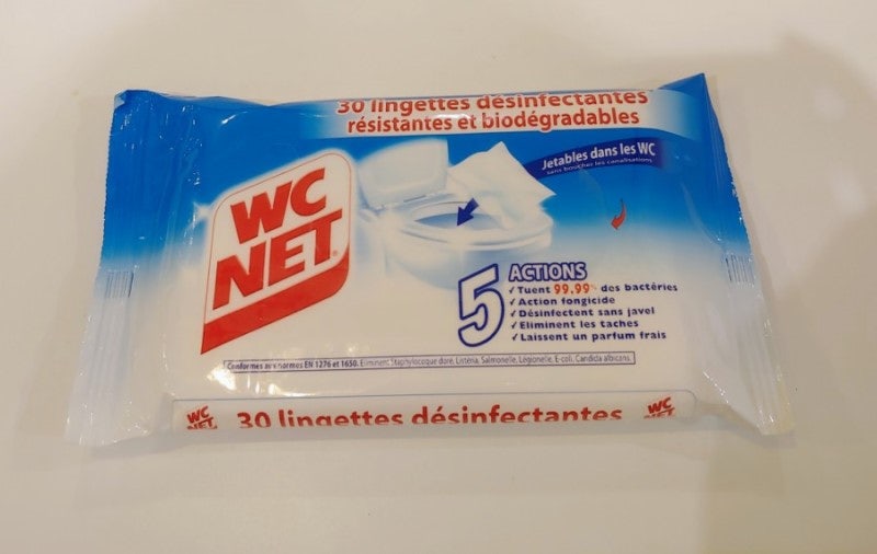 WC net Lingettes désinfectantes & résistantes sans javel, 30 lingettes