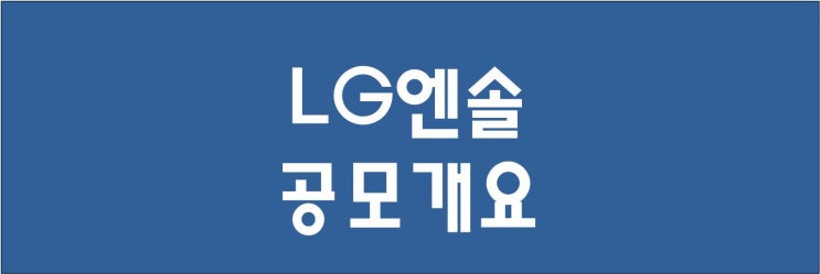 LG엔솔 IPO 공모 개요 및 상장일정과 주관사를 통해 본 LG에너지솔루션 청약