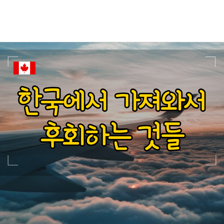 코시국에 캐나다로 출국하기 - 6. 한국에서 굳이 안가져와도 되는 것들