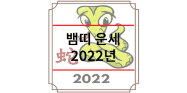 2022년 뱀띠 운세보기