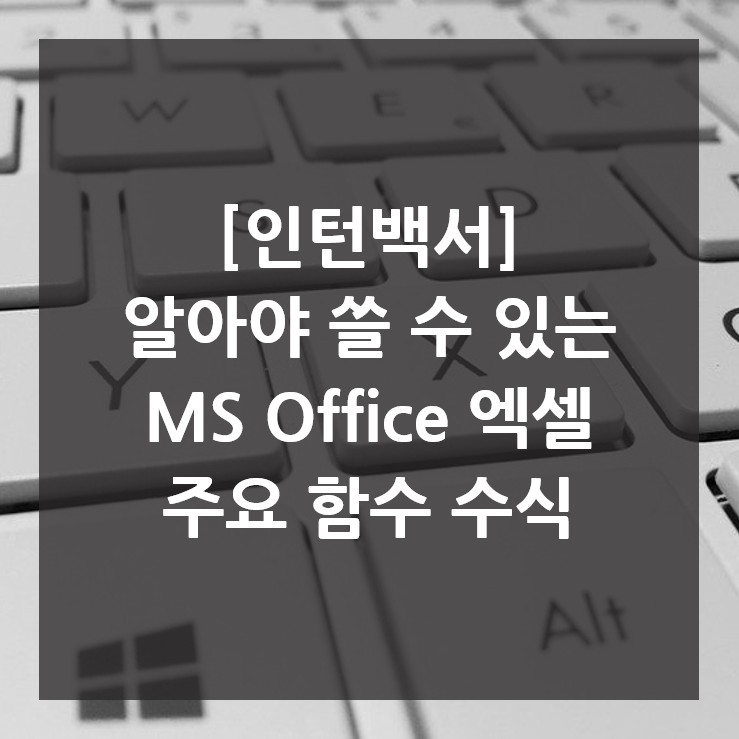  [인턴백서] 알아야 쓸 수 있는 MS Office 엑셀 함수 수식 정리