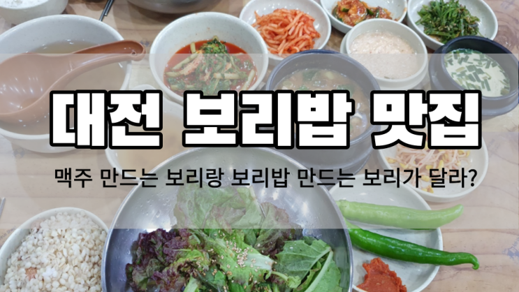 대전 꽁보리밥 보문산 반찬식당 (feat. 쌀보리 vs 늘보리 vs 겉보리 vs 찰보리 비교)