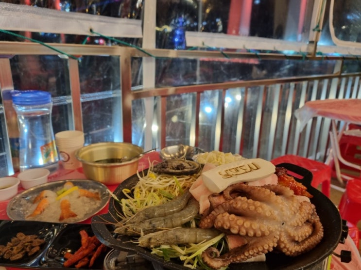  여수 낭만포차 32번 오션뷰 원조 돌문어삼합 맛집