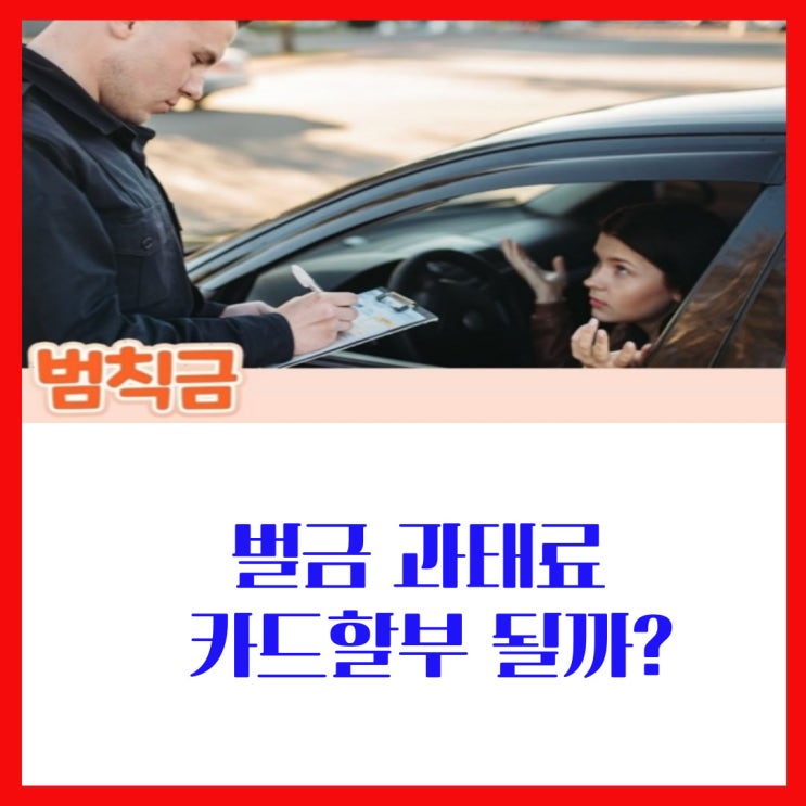  벌금 과태료 카드할부 될까?