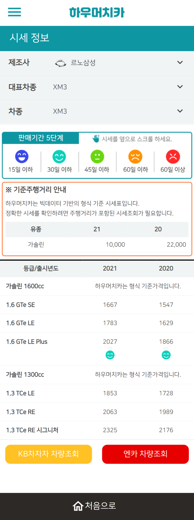 하우머치카 2021년 11월 XM3 중고차가격.시세표 하우머치카 2021년 11월 XM3 중고차가격.시세표