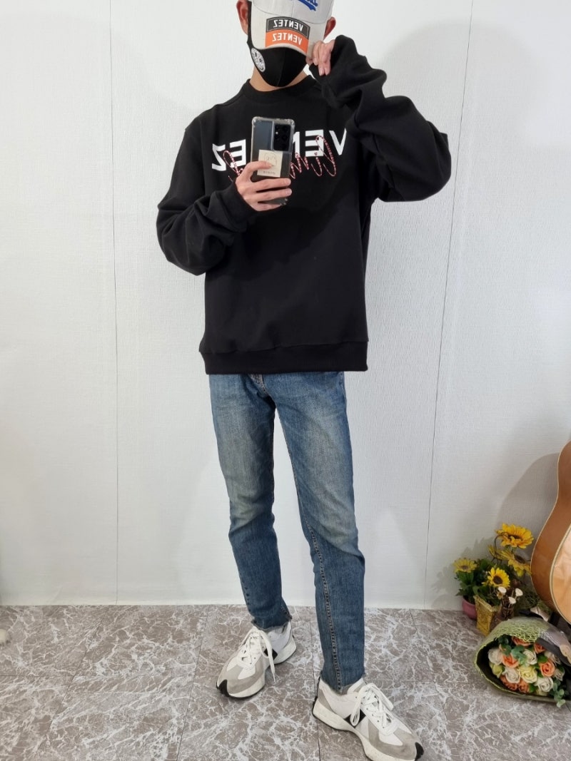 2022 남자 오버핏 검은색 맨투맨 코디 추천 #벤테즈 : 네이버 블로그