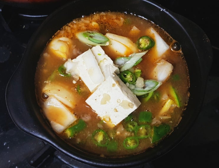 국산콩된장 추천 차돌된장찌개 맛있게 끓이는법 레시피 멸치 육수 만들기 제일식품 저염 돼지고기 김치찌게