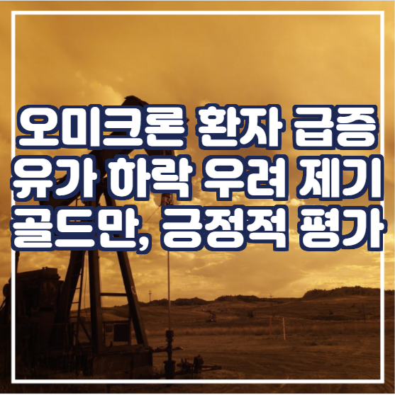 오미크론 환자 급증으로 유가 하락 우려 제기, 하지만 골드만삭스의 시각은 여전히 긍정적