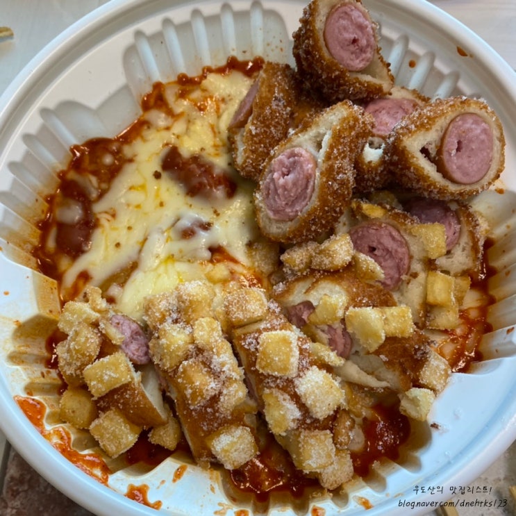  실패 없는 엽기떡볶이(엽떡)명량 핫도그 꿀 조합 즐기기! (1번째 포장)